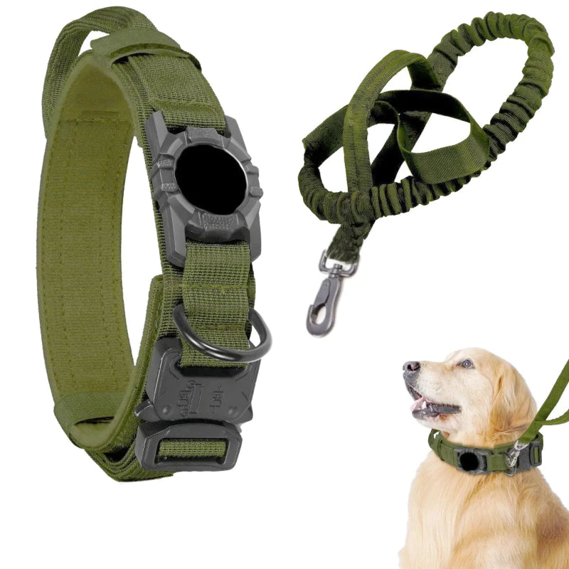 Adjustable Pet Collar with AirTag Case – Durable Nylon Design with Secure Metal Buckle
