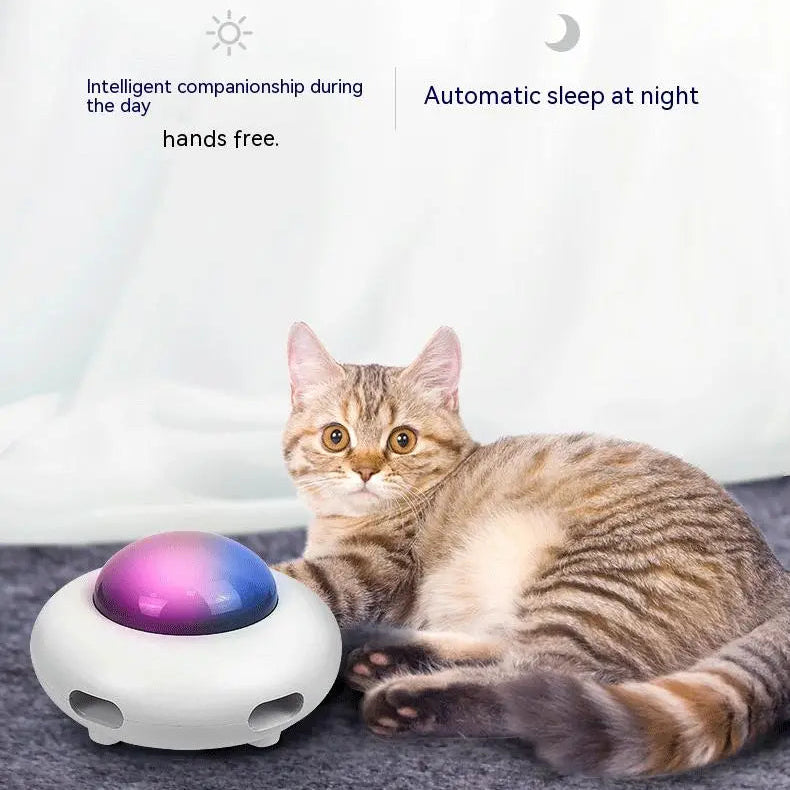 UFO Smart Cat Teaser – Interactive Feather Toy