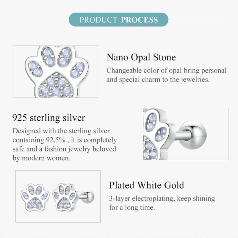 Delicate Paw Earrings – 925 Sterling Silver Earrings