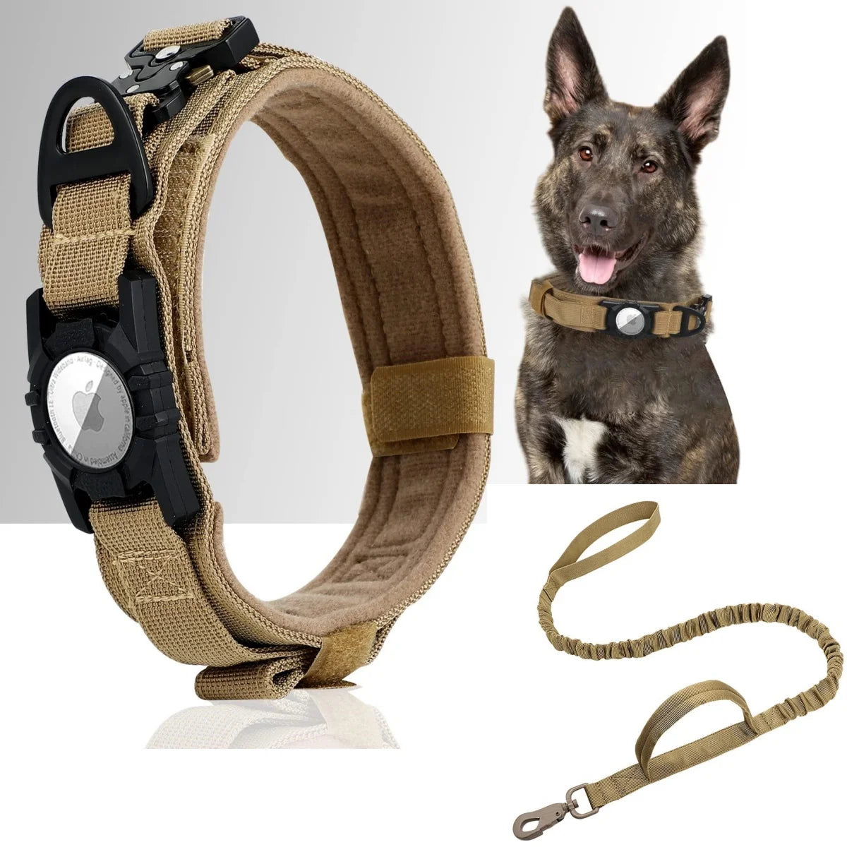 Adjustable Pet Collar with AirTag Case – Durable Nylon Design with Secure Metal Buckle