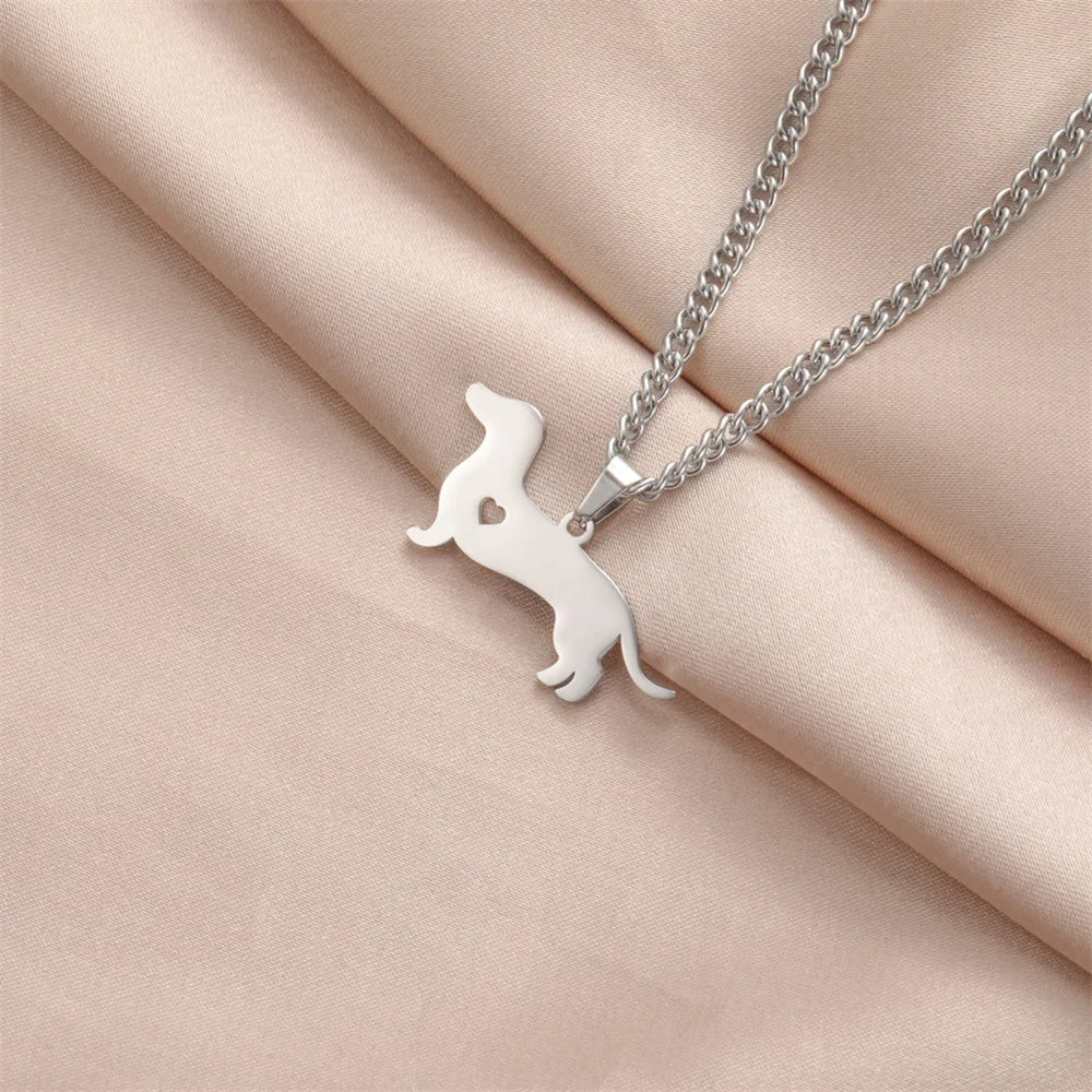 Dachshund Charm Necklace – Stainless Steel Pendant