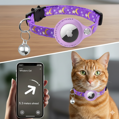Luxury starlight collar for cats – stylish, safe, and AirTag compatible