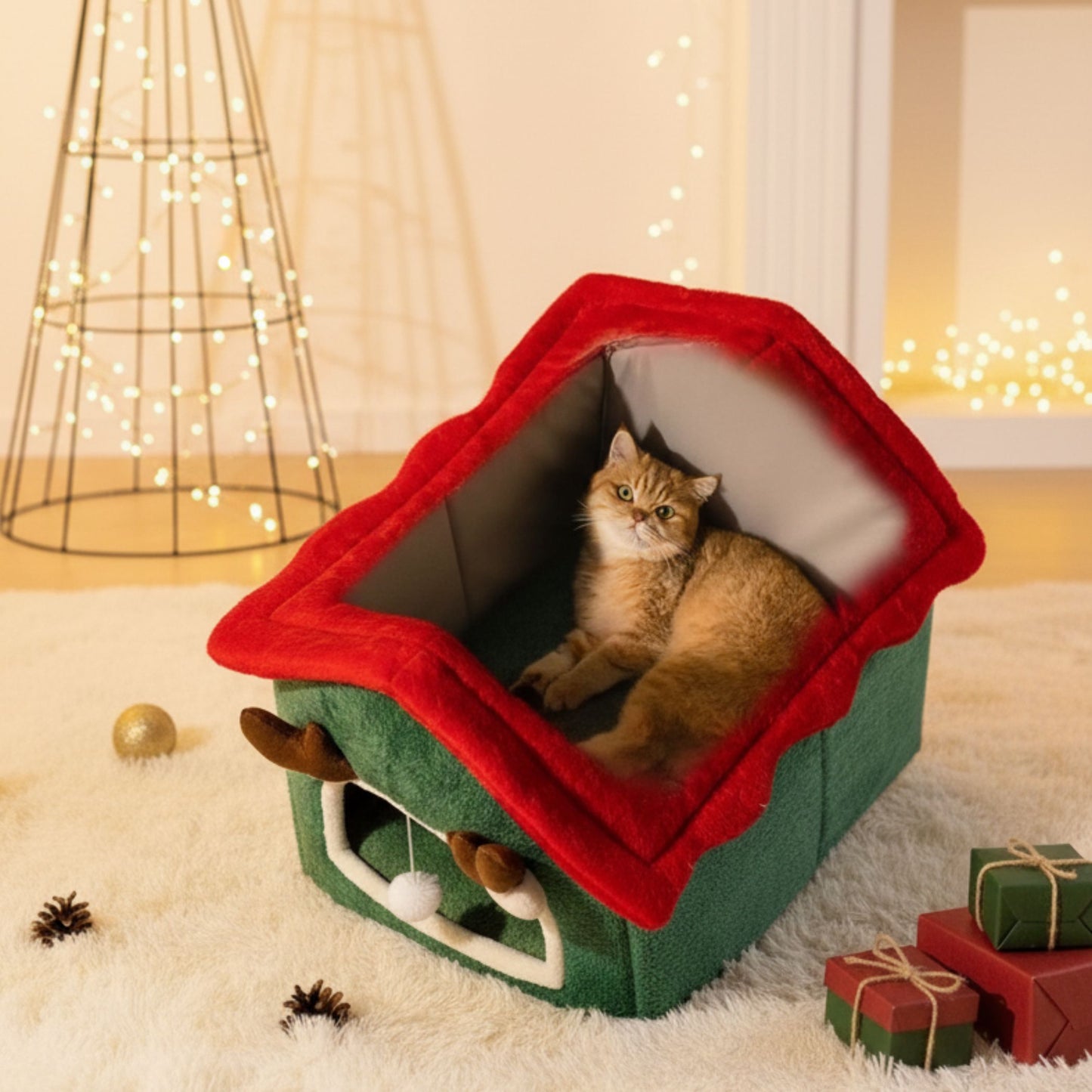 Autumn–Winter Plush Pet Nest – Washable, Warm & Designed for Rest