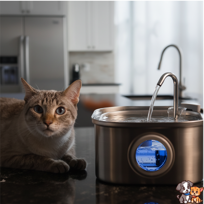 Stainless Steel Pet Water Fountain – Quiet, Fresh & Healthy Hydration