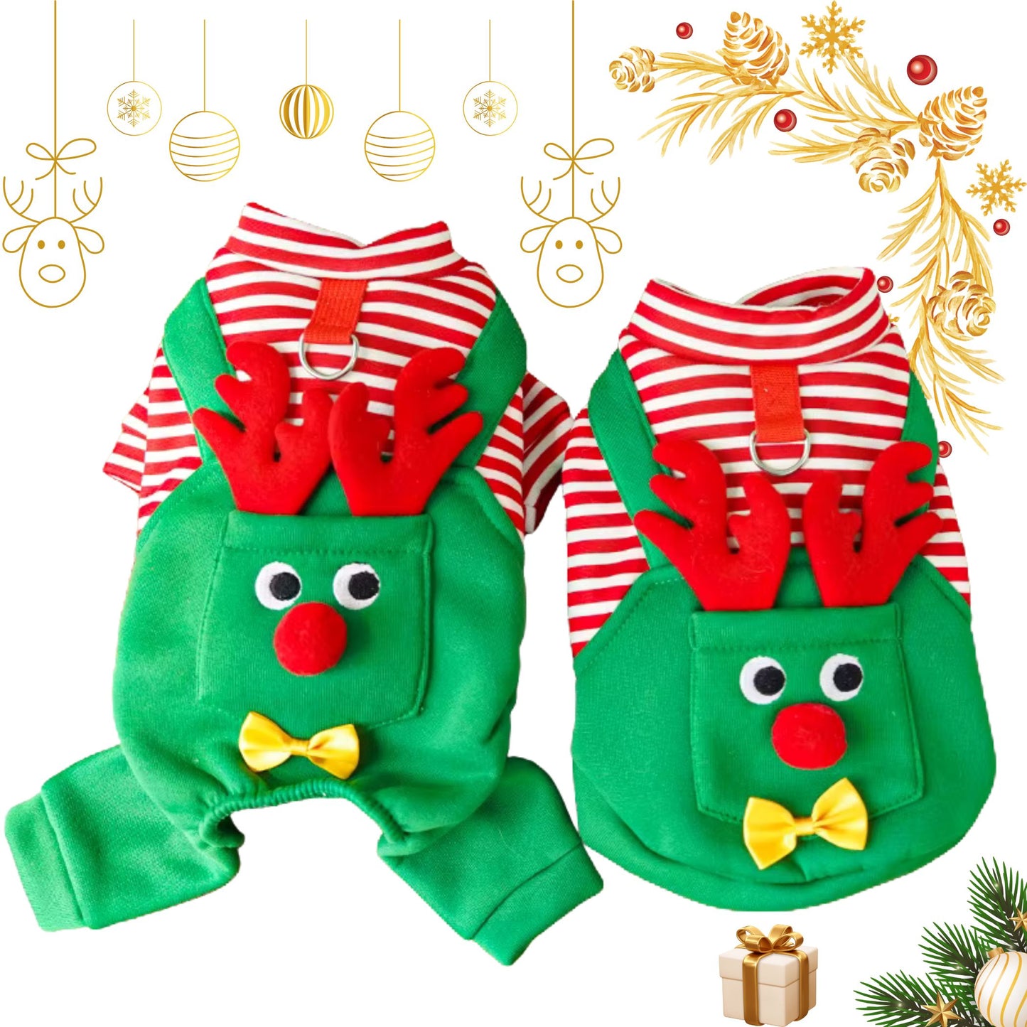 Festive Elf Dog Pyjamas – Soft, Cosy & Perfect for Christmas Fun