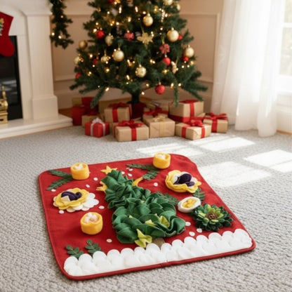 Interactive activity blanket for dog enrichment and stress relief