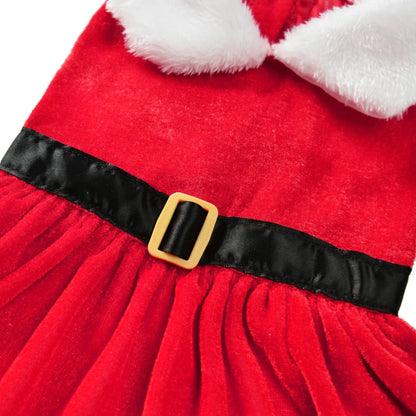 Festive Velvet Pet Outfit – Santa-Inspired Elegance & Comfort