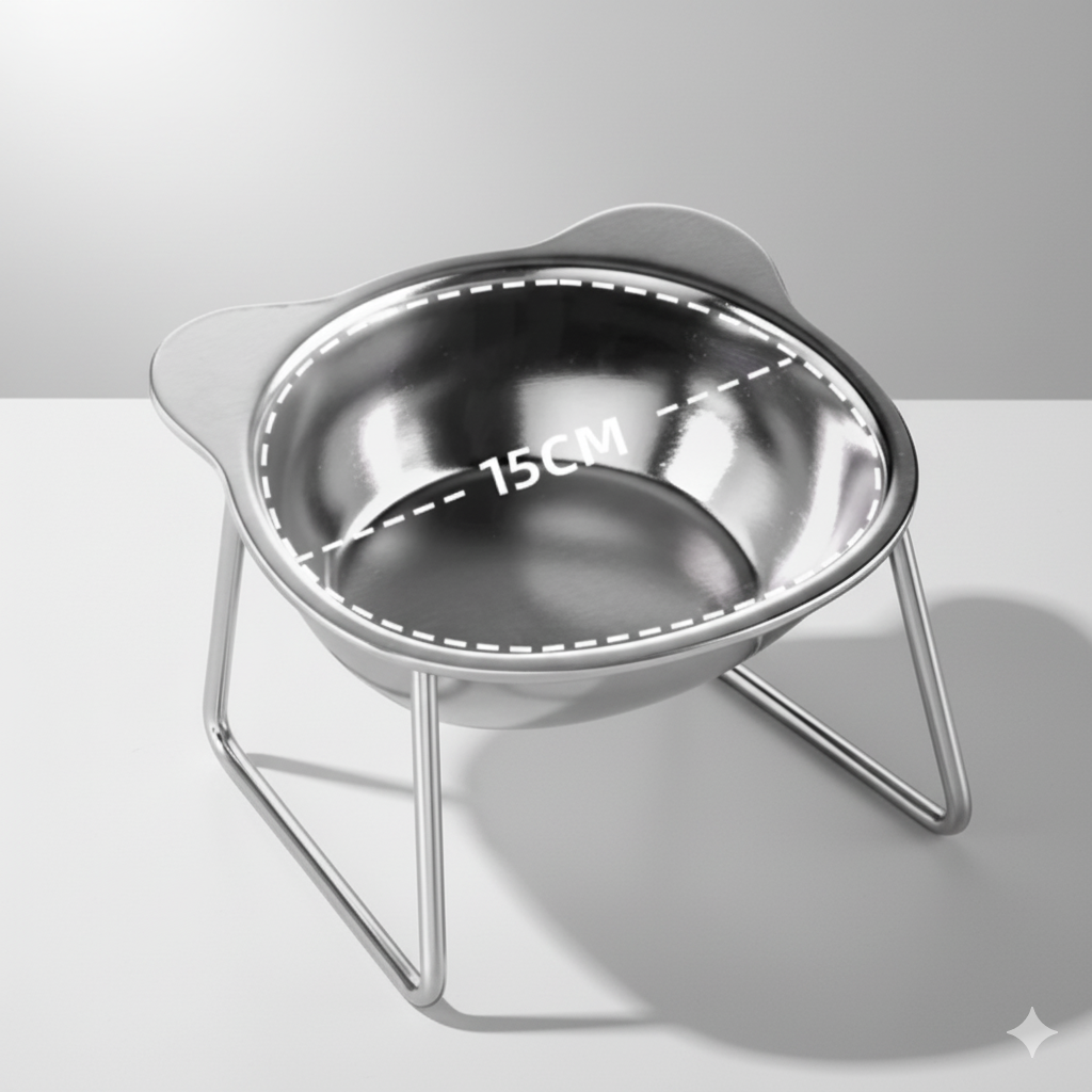 Ergonomic Cat Bowl Holder – Eco-Friendly Stainless Steel Cat Feeder