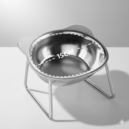 Ergonomic Cat Bowl Holder – Eco-Friendly Stainless Steel Cat Feeder