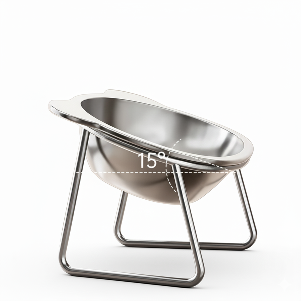 Ergonomic Cat Bowl Holder – Eco-Friendly Stainless Steel Cat Feeder