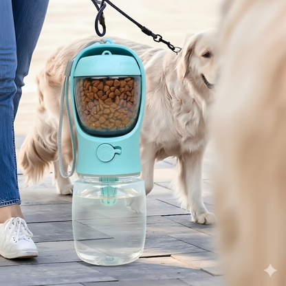 2-in-1 Portable Pet Water Bottle & Feeder Bowl