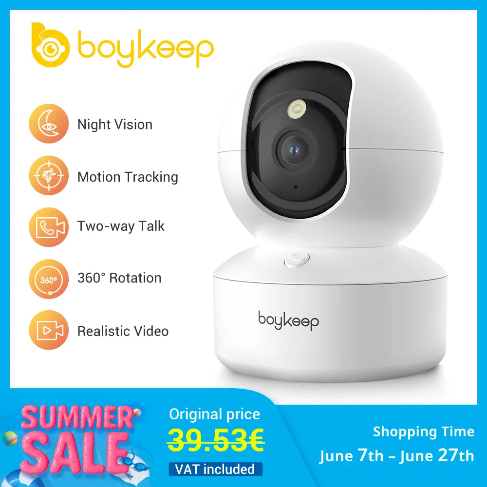 Smart Pet Camera 2K – 360° View, Two-Way Talk & Night Vision