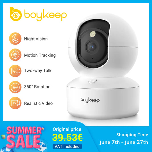 Smart Pet Camera 2K – 360° View, Two-Way Talk & Night Vision