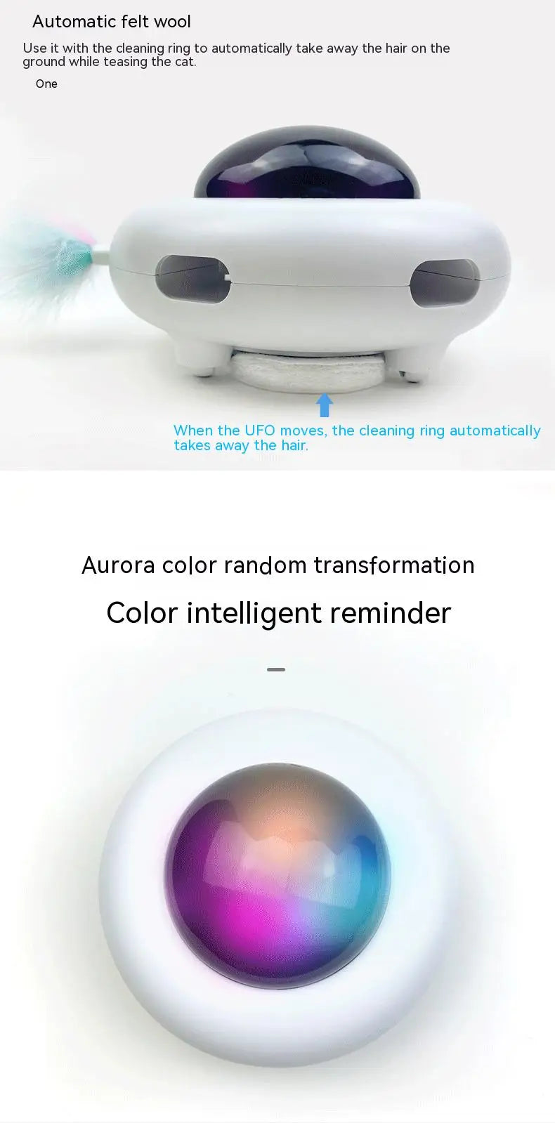 UFO Smart Cat Teaser – Interactive Feather Toy