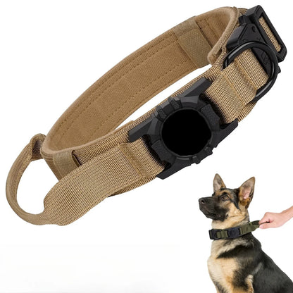 Adjustable Pet Collar with AirTag Case – Durable Nylon Design with Secure Metal Buckle
