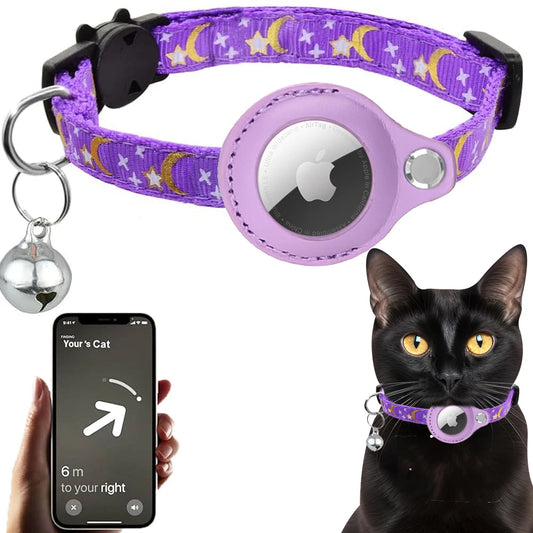 Starlight Cat Collar – Elegant Breakaway with Airtag Case
