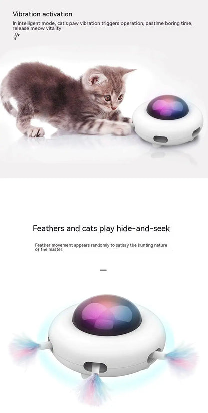 UFO Smart Cat Teaser – Interactive Feather Toy