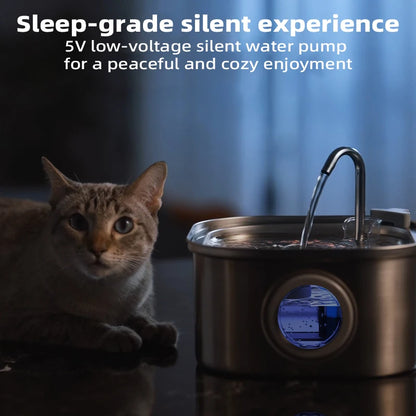 Stainless Steel Pet Water Fountain – Quiet, Fresh & Healthy Hydration