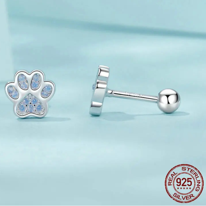 Delicate Paw Earrings – 925 Sterling Silver Earrings