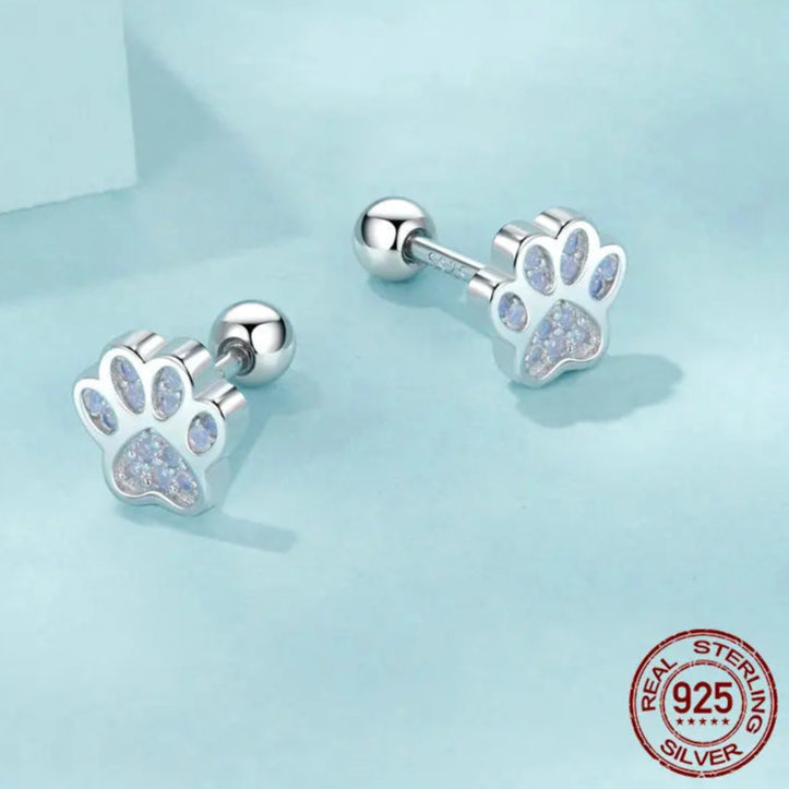 Delicate Paw Earrings – 925 Sterling Silver Earrings