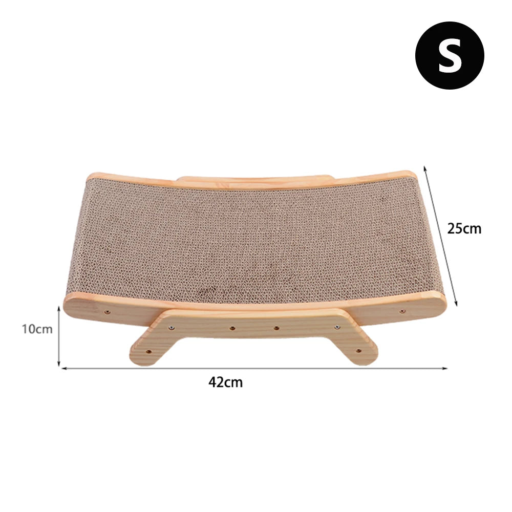 PurrPlay Wooden Cat Scratcher – 5-in-1 Reversible Bed & Toy