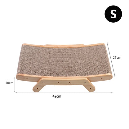 PurrPlay Wooden Cat Scratcher – 5-in-1 Reversible Bed & Toy