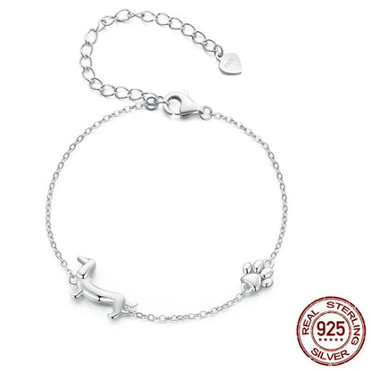 Sterling Silver Dachshund Bracelet