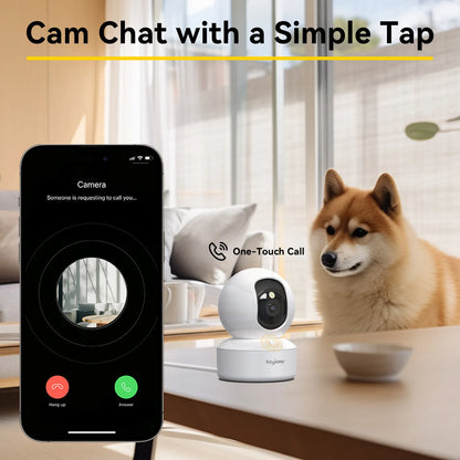 Smart Pet Camera 2K – 360° View, Two-Way Talk & Night Vision