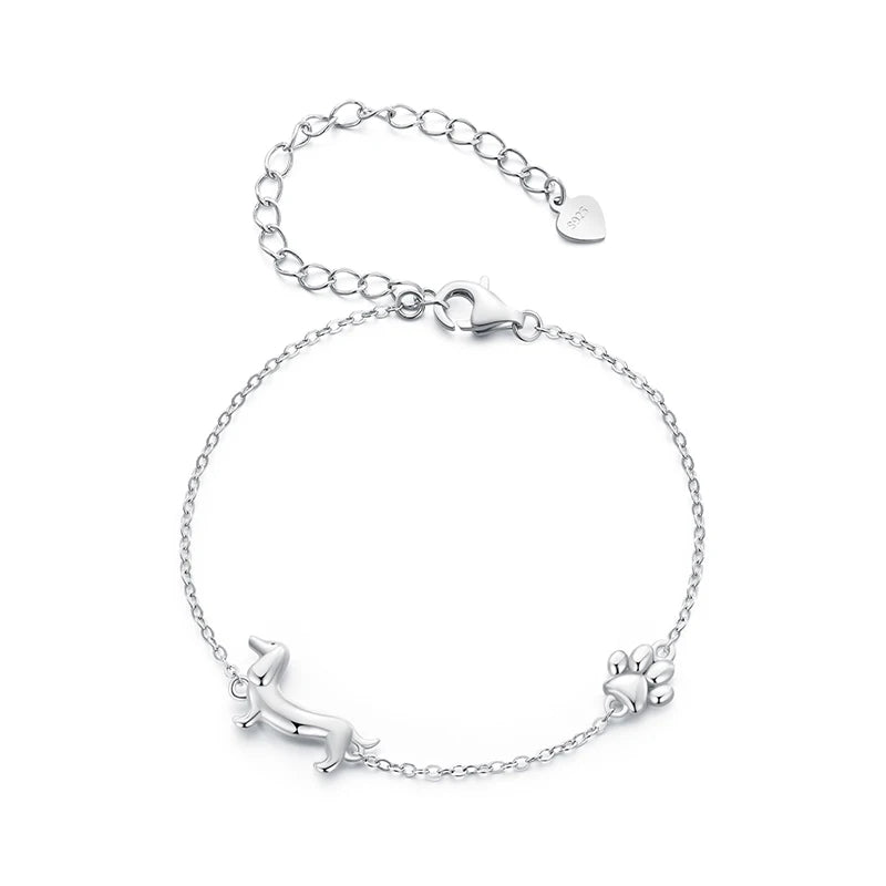 Sterling Silver Dachshund Bracelet