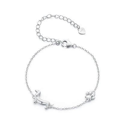 Sterling Silver Dachshund Bracelet