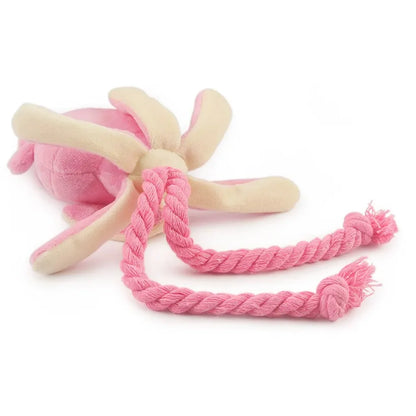 Squidgy Octopus – Plush Rope Toy with Squeak