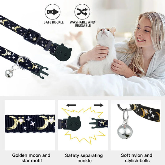 Starlight Cat Collar – Elegant Breakaway with Airtag Case