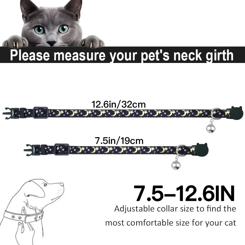 Starlight Cat Collar – Elegant Breakaway with Airtag Case
