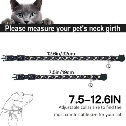 Starlight Cat Collar – Elegant Breakaway with Airtag Case