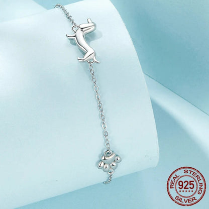 Sterling Silver Dachshund Bracelet