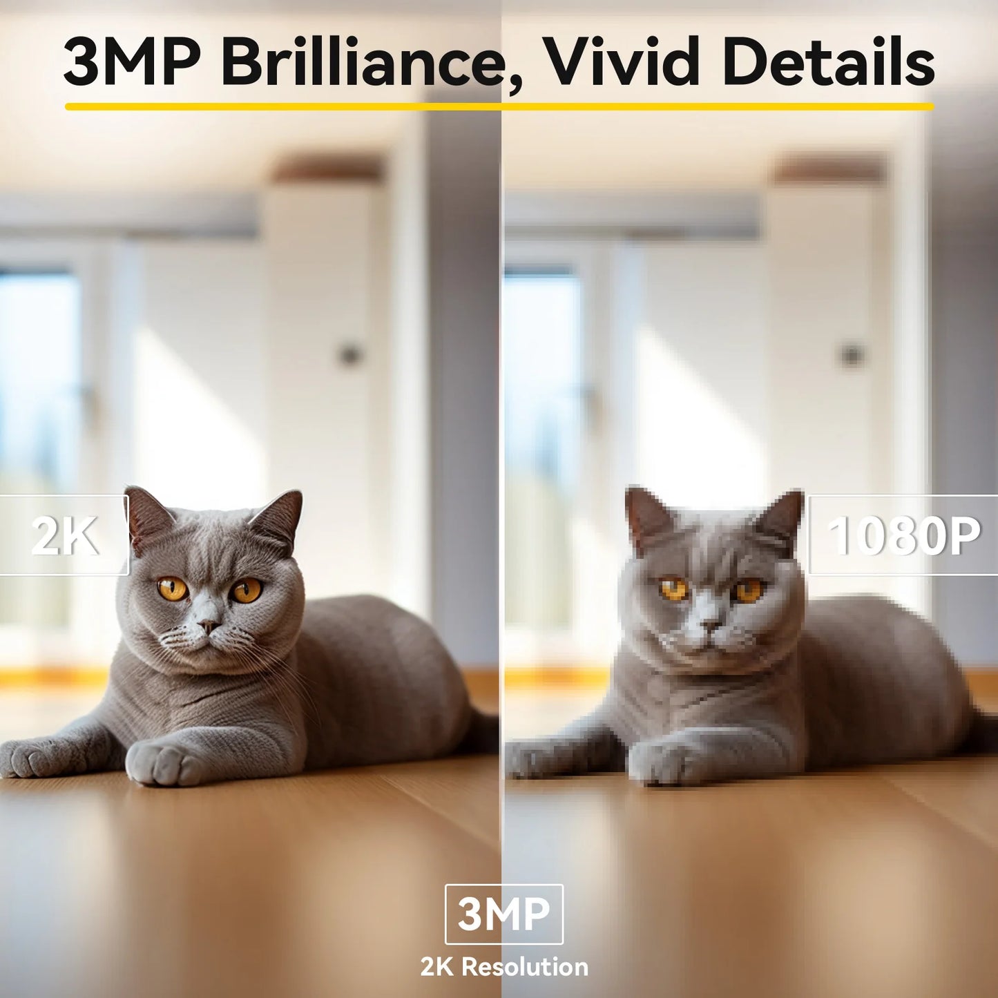 Smart Pet Camera 2K – 360° View, Two-Way Talk & Night Vision