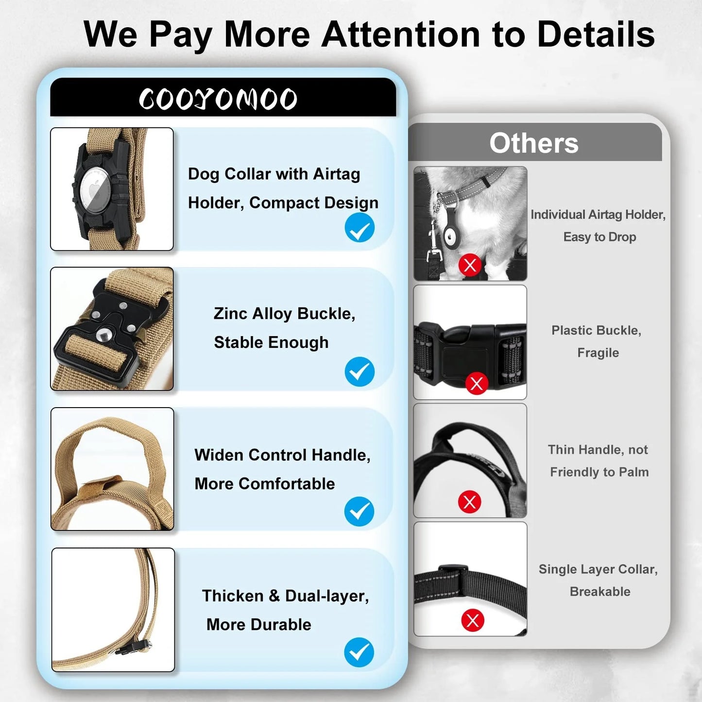 Adjustable Pet Collar with AirTag Case – Durable Nylon Design with Secure Metal Buckle