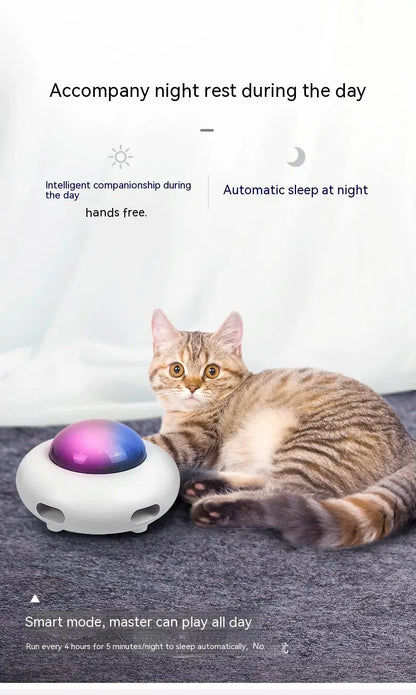 UFO Smart Cat Teaser – Interactive Feather Toy