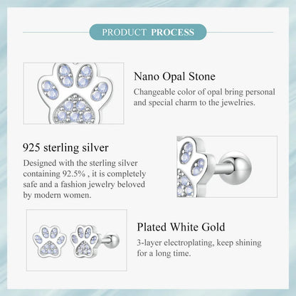 Delicate Paw Earrings – 925 Sterling Silver Earrings