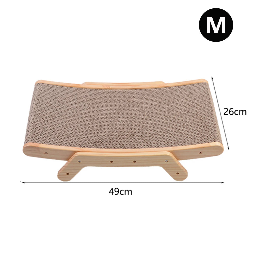 PurrPlay Wooden Cat Scratcher – 5-in-1 Reversible Bed & Toy