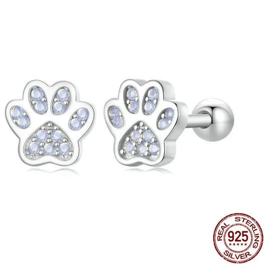 Delicate Paw Earrings – 925 Sterling Silver Earrings