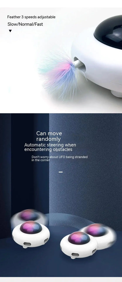 UFO Smart Cat Teaser – Interactive Feather Toy