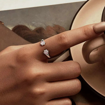 Elegant Pet Paw Ring – Adjustable 925 Sterling Silver Design