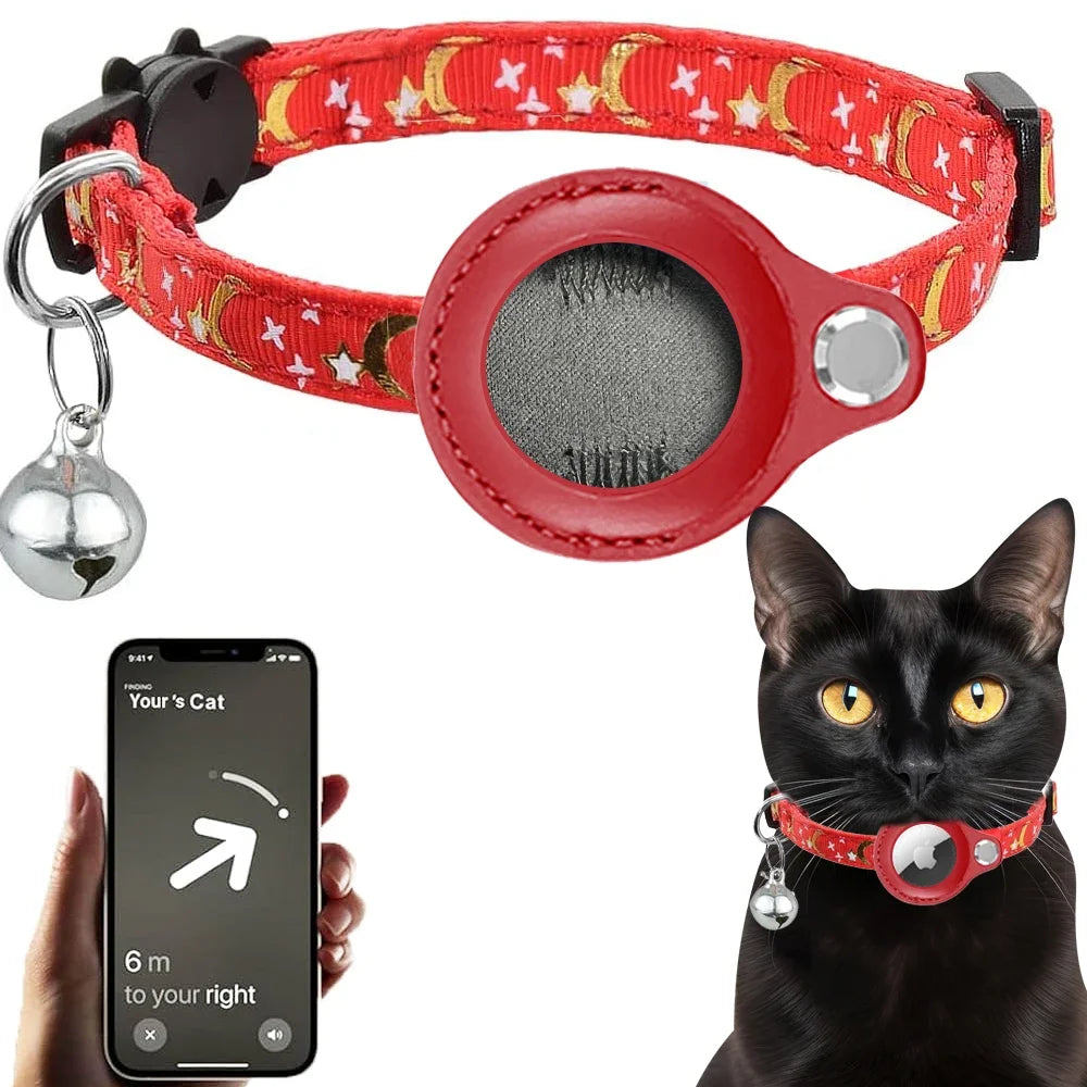Starlight Cat Collar – Elegant Breakaway with Airtag Case