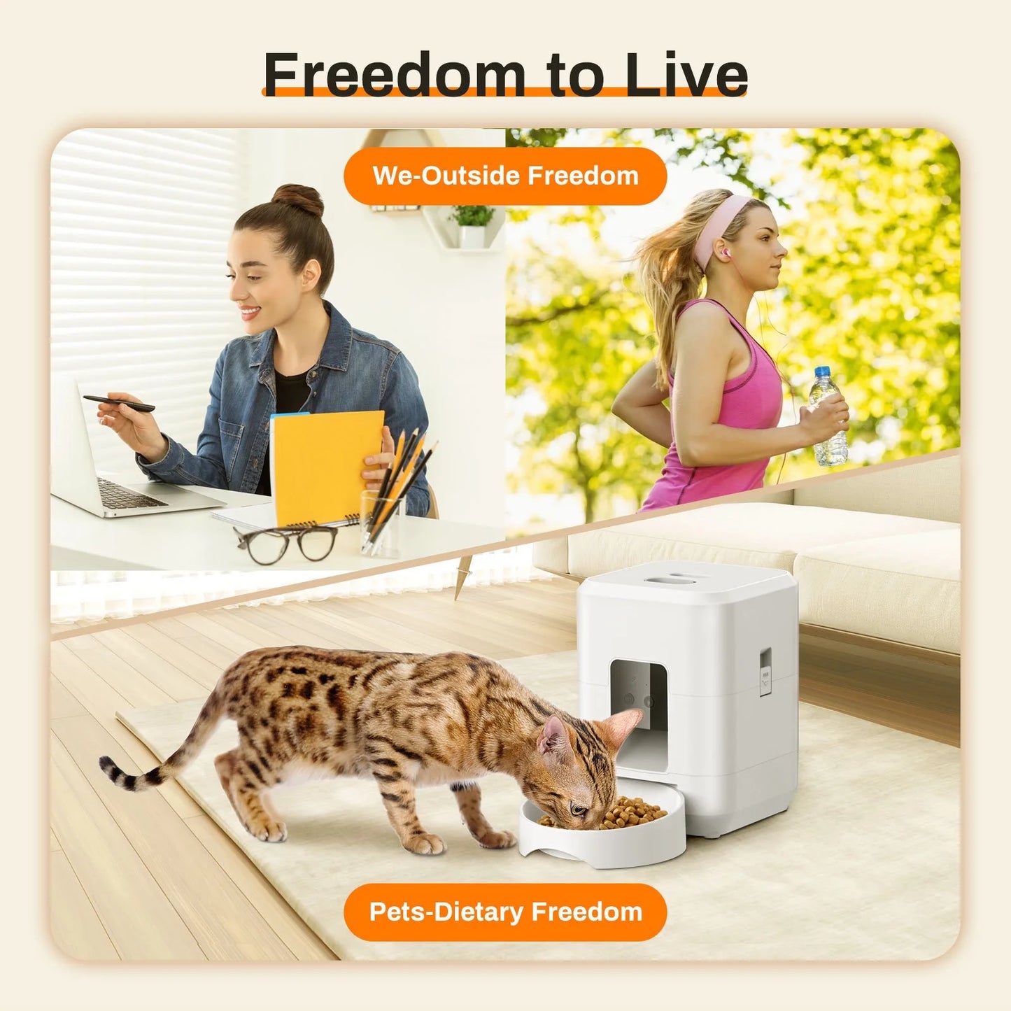 Automatic Cat Food Dispenser – 2L Smart Feeder with App Control