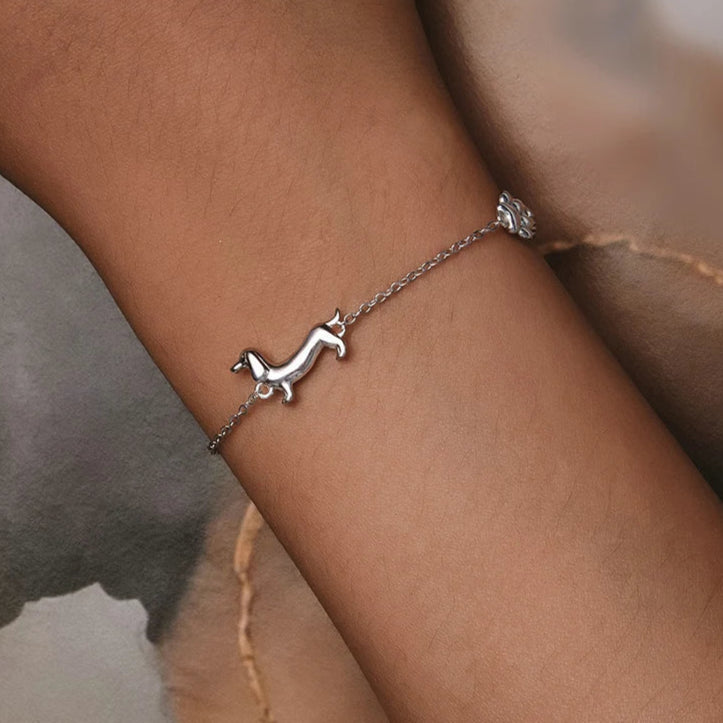 Sterling Silver Dachshund Bracelet