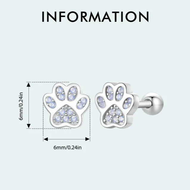 Delicate Paw Earrings – 925 Sterling Silver Earrings