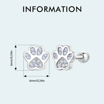 Delicate Paw Earrings – 925 Sterling Silver Earrings