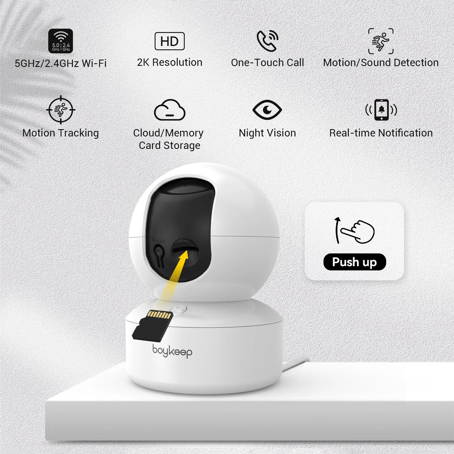 Smart Pet Camera 2K – 360° View, Two-Way Talk & Night Vision
