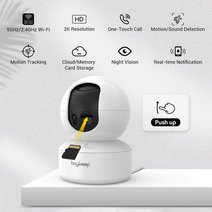 Smart Pet Camera 2K – 360° View, Two-Way Talk & Night Vision